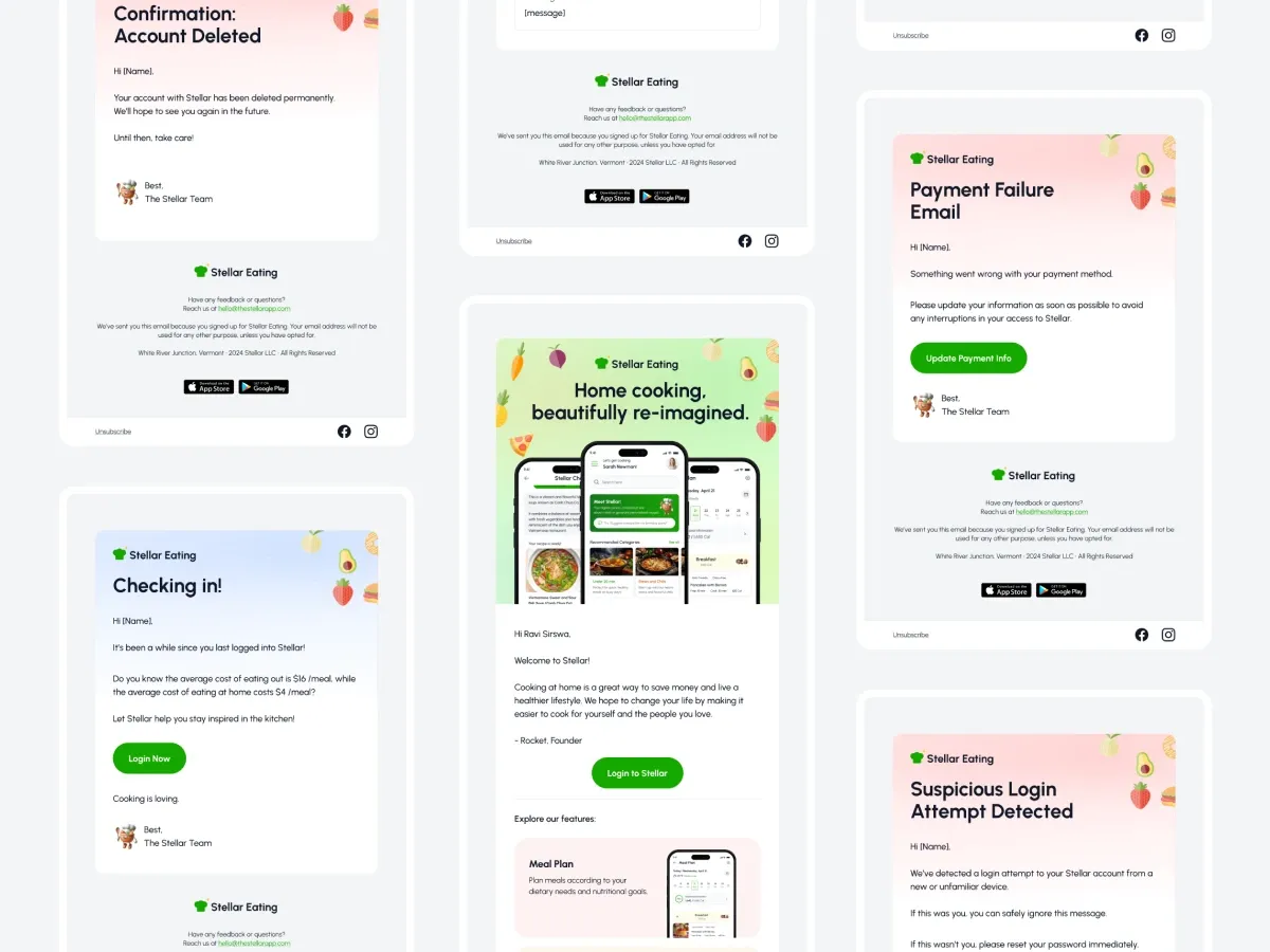 stellar eating email template designs
